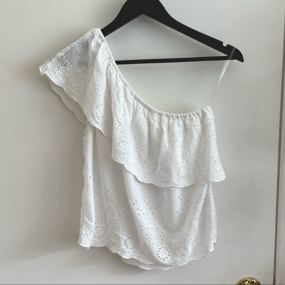 American Eagle One Shoulder Eyelet Blouse - Picture 2 of 4